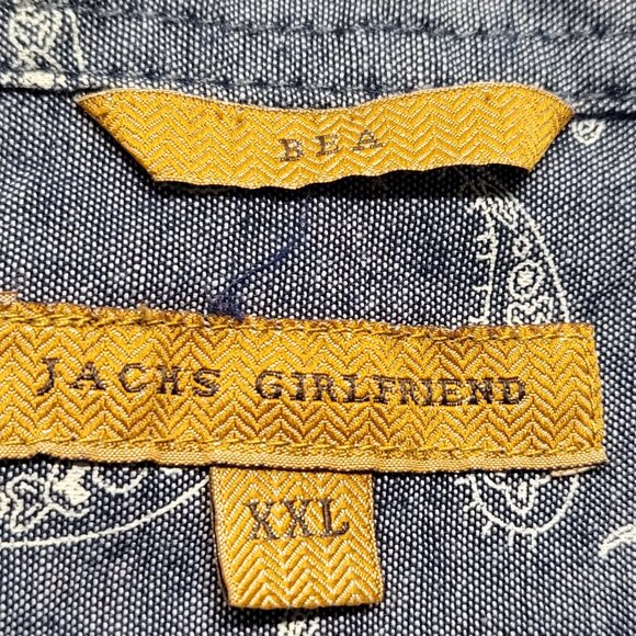 Jachs Girlfriend Flannel Shirt Bea Womens XXL Snap Button Roll Tab Sleeve Plaid - Picture 4 of 15